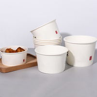 Haute qualité épaisseur 17oz 25oz 40oz emballage des aliments à emporter rond jetable impression à emporter bol en papier pour salade