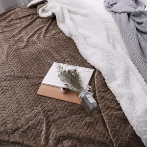 Trung quốc nhà cung cấp siêu mềm jacquard flannel chăn dày gấp đôi thoải mái flannel chăn