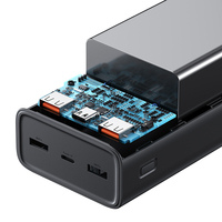 USAMS Bank Daya Portabel USB Tipe C, Bank Daya Kapasitas Tinggi 30000Mah dengan Kabel Data Pengisi Daya untuk Ponsel Laptop