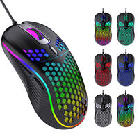 Mouse USB Berkabel dengan Lubang, Bercahaya, Ringan, 6 Tombol, Ergonomis, untuk Game E-sports, Pemrograman Makro, PC/Laptop
