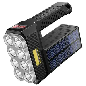 发光二极管太阳能USB超亮手持应急远程COB手电筒
