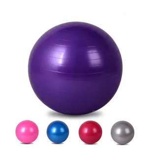 Bola Fitness Gym PVC ramah lingkungan kualitas tinggi bundar 45cm 55cm 65cm 75cm 85cm bola latihan Yoga Pilates dengan Logo khusus