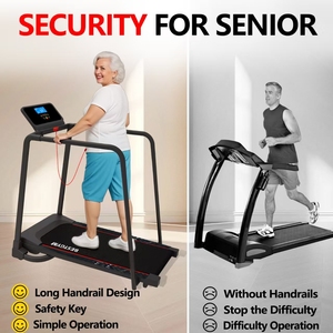 Senior Recuperação Reabilitação Esteira Casa Apartamento Uso Segurança Andando Máquina Longo Corrimão Running Machine 120kg Dobrável - Product Image 3