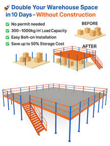 Système de rayonnage de mezzanine en acier robuste pour entrepôt, plateforme de stockage sur plancher, support de palettes - Product Image 2