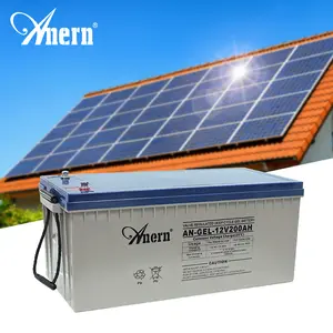 Anern 12v 75ah जेल बैटरी 100 आह 200 आह बंद ग्रिड सौर बैटरी के लिए pv सौर प्रणाली