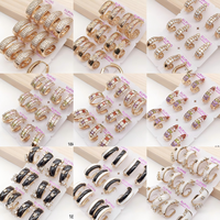 250921 XUPING Bijoux pour Femmes Boucles d'Oreilles Tendance Vente en Gros Zircon Artificiel Plaquées Or 18 Carats Bijoux à la Mode Créoles