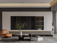 Meuble TV encastré moderne Lesso Home sur mesure pour villa de luxe, idéal pour salon