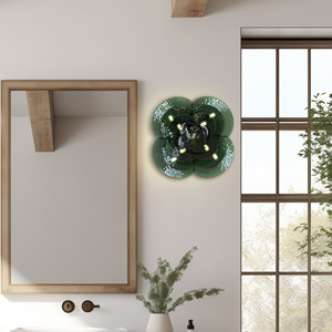 Thủ Công Màu Xanh Lá Cây Thủy Tinh Cánh Hoa Tường Ánh Sáng Hiện Đại Dẫn Chiếu Sáng Với Bóng Kết Thúc Cho Phòng Khách Nghệ Thuật Trang Trí Tường - Product Image 4