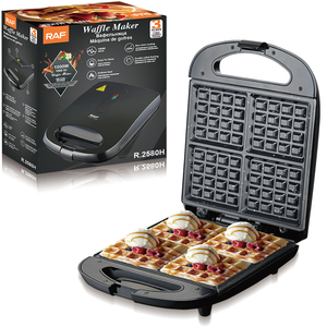 RAF <b>Waffle</b> Maker 1000W Non Stick Coating Double Plate Heating Uniform Heat <b>Machine</b> for Home Use Model R.2580H 1 <b>Waffle</b> Maker Kit - Product Image 6