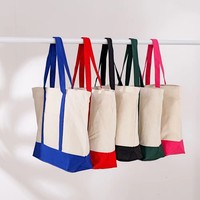 Tas Tote Kanvas Daur Ulang Dengan Resleting Cetak Logo Kustom Tas Belanja Reusable Grosir