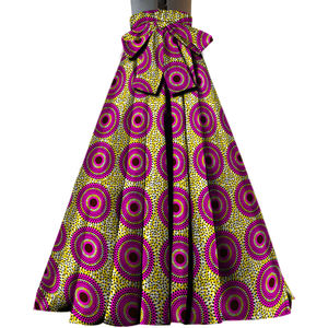 In OFFERTA Gonna Lunga Etnica Ankara per Adulti, Design Dashiki Africano Kente, Ecologica con Tasche e Vita Alta - Product Image 5