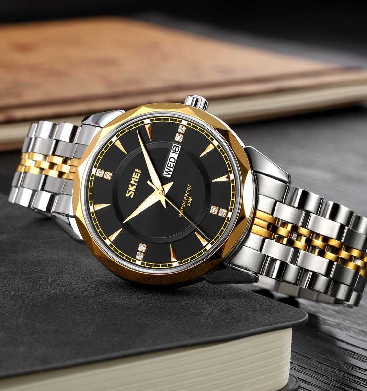 SKMEI 9268 New arrival Fashion Men watches High Quality Stainless Steel Wristwatch Mens Quartz watch