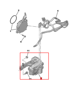 Pièces automobiles OE 9806241980 454609 Réservoir de vide pour Peugeot 2008 3008 308S 4008 5008 508 Citroën C5 <span class=keywords><strong>C6</strong></span> 1.6T - Product Image 2