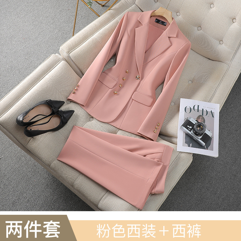 Pink suit with flared pants