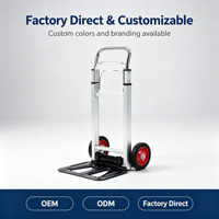 Chariot industriel robuste en aluminium OEM personnalisable à deux roues avec pneus en caoutchouc pleins, garantie 1 an pour outils d'extérieur et usage intensif