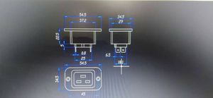 Ac 250V 10A IEC 320 C19 Bảng điều chỉnh núi Ổ cắm điện cắm Adapter Power nối mở rộng ổ cắm điện với 4.8mm pins - Product Image 2