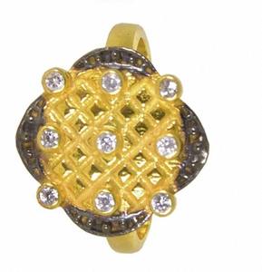 2023 Designer Collection Vente chaude Bague de mariage en argent sterling 925 rhodié noir et plaqué or 18 carats avec zircon intégré - Product Image 4