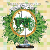 Tourniquet éolien cinétique en fer vert pour tracteur, revêtement poudré, rotation 3D, décoration de jardin, pelouse, patio, ferme