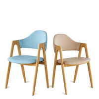Ensemble de table et fauteuils de salle à manger en cuir PU de luxe, style Mid-Century Modern, pour appartement et atelier