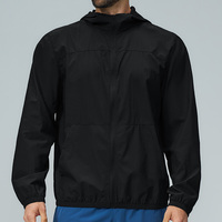 Veste de sport pour homme Gym Activewear, 100% nylon, veste de sport à fermeture éclair, veste d'entraînement à capuche