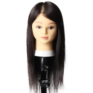 training mannequin head with human hair for training