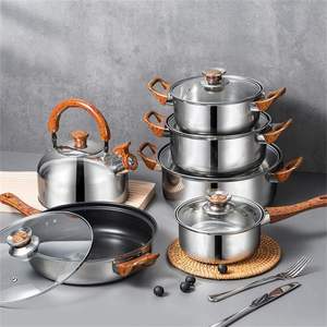 Lovfe bán chạy nhất tiện ích nhà bếp 12-Piece thép không gỉ chậu và chảo Set không độc hại Cookware Set - Product Image 2