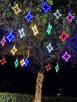 LED Fünfzackiger Stern Schneeflocke Weihnachten Kunststoff IP65 Wasserdichte Außen-Hängedekoration Baummodellierung Anhänger Dekorative Beleuchtung