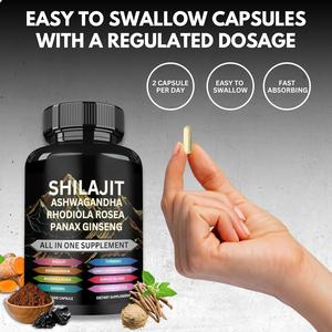 OEM özel marka bitkisel takviyeler doğal ashashandha himalaya Shilajit reçine özü kapsüller