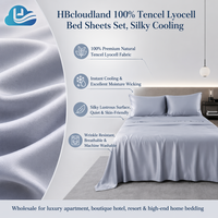 Parure de draps en tissu Lyocell naturel, certifiée OEKO-TEX et approuvée GOTS, 400TC, tissage estival, confort rafraîchissant