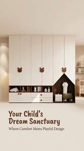 <span class=keywords><strong>Armadio</strong></span> Ecologico <span class=keywords><strong>per</strong></span> Bambini Personalizzato, Guardaroba Moderno con Ampio Spazio di Stoccaggio <span class=keywords><strong>per</strong></span> Camere da Letto dei Bambini - Product Image 6