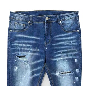 <span class=keywords><strong>Jeans</strong></span> da <span class=keywords><strong>Uomo</strong></span> <span class=keywords><strong>Slim</strong></span> Fit a Gamba Larga, Stile Vintage, <span class=keywords><strong>Vita</strong></span> Alta, Strappati, Effetto Invecchiato, Ricamati, Streetwear - Product Image 4