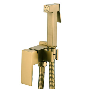 <strong>Modern</strong> Wall-Mounted Solid Brass <strong>Bidet</strong> Faucet Set Low Price Bathroom <strong>Spray</strong> for Toilet Cleaning - Product Image 5