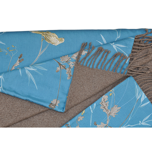 ผ้าห่มบลูฟีนิกซ์ ผ้าห่มหรูหรา ผสมไหม 50% ขนแพะทิเบต 50% สองด้าน นุ่มมาก อุ่นสบายสำหรับฤดูหนาว ใช้ได้กับโซฟาและเตียง - Product Image 4