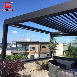 Pérgola retráctil eléctrica impermeable jardín sombra Gazebo pérgola <span class=keywords><strong>plegable</strong></span> - Product Image 3