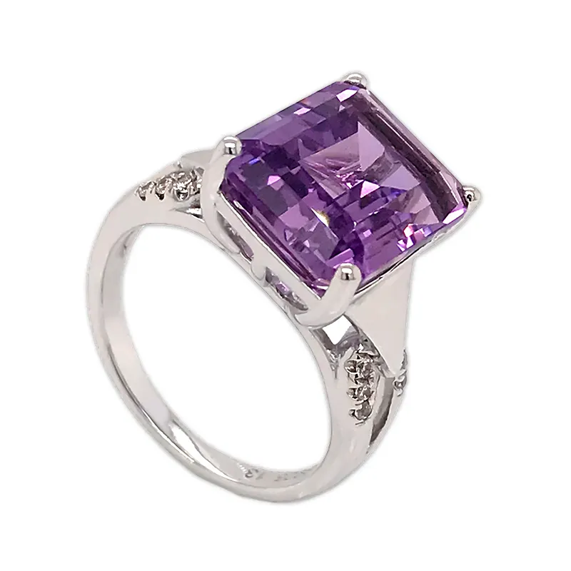 Silver 925 Rings Women Fashion Gemstone Rings Women Purple Vintage 925 Sterling Silver Jewelry Amethyst Ring