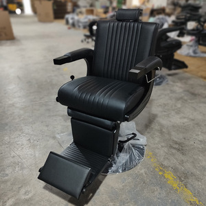 Silla de Barbero Ergonómica DAOMENG 360 °   Reposapiés Giratorio Manual Reclinable de Acero Inoxidable con Altura Ajustable, Suministros para Salón Todo en Uno - Product Image 4