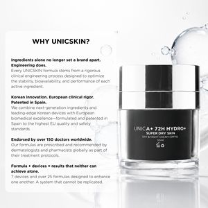 UNICA+ 72H HYDRO+ CREAM 50ML AIRLESS - Crème visage ultra-hydratante pour femmes adultes à usage quotidien avec acide hyaluronique pour peaux sèches - Product Image 3