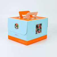 Boîte à gâteau en papier recyclable personnalisée en gros avec fenêtre et poignée, emballage de gâteau d'anniversaire avec logo personnalisé