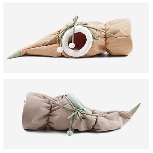 Großhandel Einfarbiges Halbgeschlossenes Haustierhaus Katzentunnel Hängematte Lotuswurzel-Wiege Faltbares Spielhaus für Katzen - Product Image 5