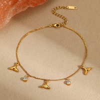 Bracelet pour femme style océan, breloques queue de baleine en zircon, idéal pour les rendez-vous, les fêtes et les occasions décontractées, livraison rapide