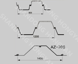 Tubo laminato a caldo in lamiera di acciaio U PilingSy295 Sy390 400*100*10.5mm 9m -24m tipo tipo di pila in lamiera di acciaio iiiii Z forma per la diga - Product Image 2