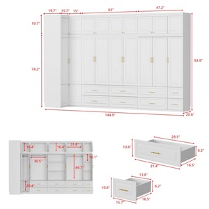 <span class=keywords><strong>Specchio</strong></span> a Figura Intera Personalizzato <span class=keywords><strong>per</strong></span> Armadi Moderni da Camera da Letto, Unità 3-in-1 <span class=keywords><strong>per</strong></span> Stoccaggio e Spogliatoio, Fornitore di Mobili su Misura - Product Image 4