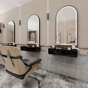 Miroir de salon de coiffure avec éclairage LED, station de coiffage - Product Image 1