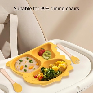 Plato de Silicona de Grado Alimenticio U-TOUCH con Diseño de Dinosaurio para <span class=keywords><strong>Bebés</strong></span> de 6 a 12 Meses, Reutilizable, No Tóxico, Resistente al Calor, Ecológico y Antideslizante - Product Image 3