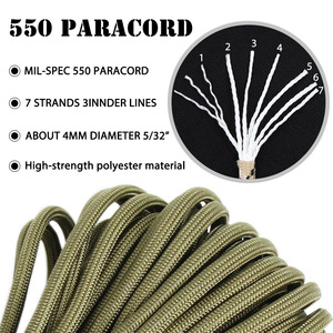 Custom 550 Paracord 4mm 7 Strand Type III Nylon Survival Rope <b>Braided</b> Parachute <b>Cord</b> for Tactical Gear Supplies - Product Image 2