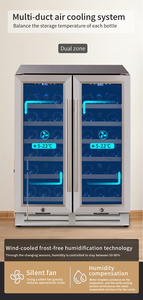Réfrigérateur à vin double zone <span class=keywords><strong>encastrable</strong></span> JiuFu en acier inoxydable avec système <span class=keywords><strong>de</strong></span> refroidissement et double <span class=keywords><strong>porte</strong></span> - Product Image 3