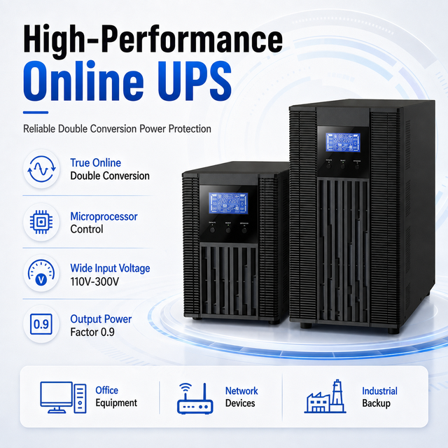 Single Phase High Frequency Online UPS 3kVA 120/240V Pure Sine Wave for IT Servers & Network Racks 93% High Efficiency