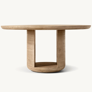 Meubles de salle à manger de style américain RH personnalisés Rhoohill, table à manger en <span class=keywords><strong>bois</strong></span> de chêne massif, table à manger ronde - Product Image 1