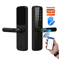 La meilleure serrure de porte intelligente électronique avec code temporaire Ttlock Tuya WiFi, serrure numérique à empreintes digitales, sécurité avant