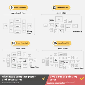 Khung ảnh cắt dán khung ảnh 10 gói 11x14 <span class=keywords><strong>8x10</strong></span> 5x7 khung ảnh cho phòng trưng bày tường trang trí bảng hiển thị kính mực đen - Product Image 6